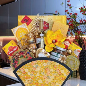 Giỏ bánh kẹo tông vàng – XM407